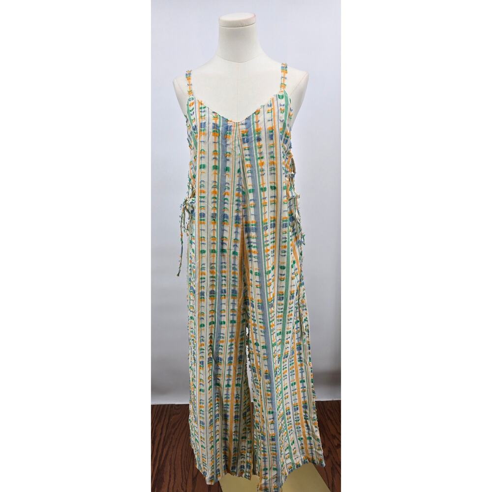En Crème Boho Effortless Flowy‎ Spring Out Textured Jumpsuit – Size Small – NWT